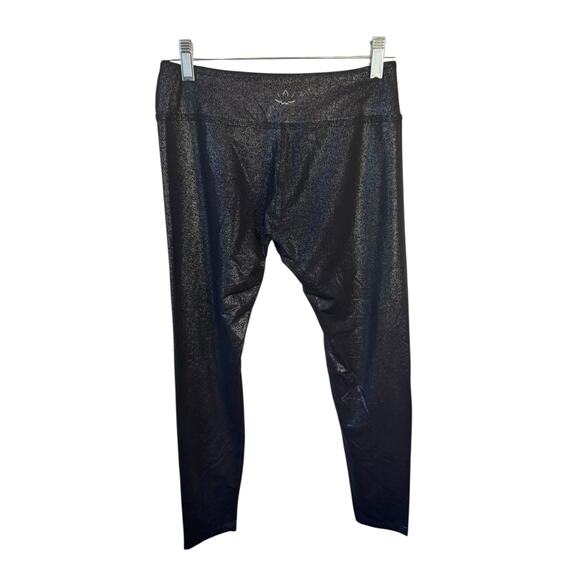 BEYOND YOGA Twinkle High Waisted 7/8 Yoga Leggings Black Silver Sparkle Sz Med - Picture 5 of 8